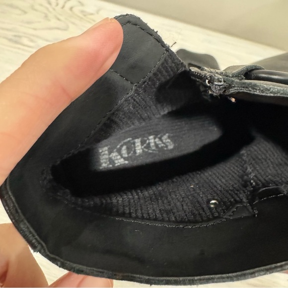 Kork-ease Mertle Black Leather Chunky Square Toe Block Heel Ankle Boots Sz 9.5 - Picture 14 of 15